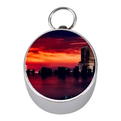 New York City Urban Skyline Harbor Mini Silver Compasses by BangZart