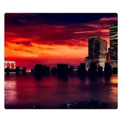 New York City Urban Skyline Harbor Double Sided Flano Blanket (small)  by BangZart