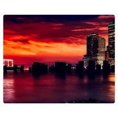 New York City Urban Skyline Harbor Double Sided Flano Blanket (medium)  by BangZart