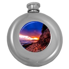 South Africa Sea Ocean Hdr Sky Round Hip Flask (5 Oz) by BangZart