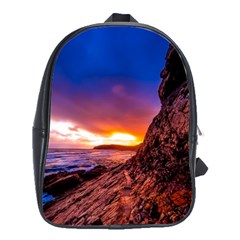 South Africa Sea Ocean Hdr Sky School Bag (large) by BangZart