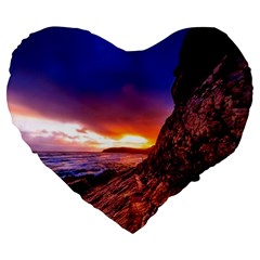 South Africa Sea Ocean Hdr Sky Large 19  Premium Heart Shape Cushions by BangZart