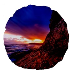 South Africa Sea Ocean Hdr Sky Large 18  Premium Flano Round Cushions by BangZart