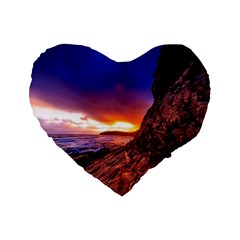 South Africa Sea Ocean Hdr Sky Standard 16  Premium Flano Heart Shape Cushions by BangZart