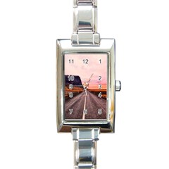 Iceland Sky Clouds Sunset Rectangle Italian Charm Watch by BangZart