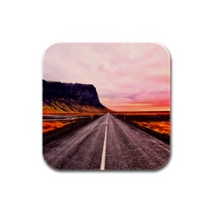 Iceland Sky Clouds Sunset Rubber Square Coaster (4 Pack)  by BangZart