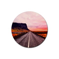 Iceland Sky Clouds Sunset Rubber Coaster (round)  by BangZart