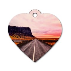 Iceland Sky Clouds Sunset Dog Tag Heart (one Side) by BangZart