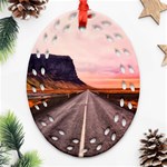 Iceland Sky Clouds Sunset Ornament (Oval Filigree) Front