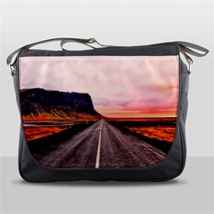 Iceland Sky Clouds Sunset Messenger Bags by BangZart