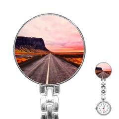 Iceland Sky Clouds Sunset Stainless Steel Nurses Watch by BangZart