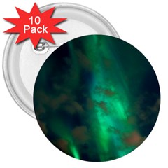 Northern Lights Plasma Sky 3  Buttons (10 Pack)  by BangZart