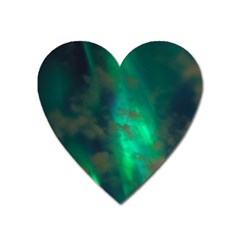 Northern Lights Plasma Sky Heart Magnet by BangZart