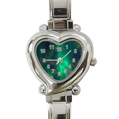 Northern Lights Plasma Sky Heart Italian Charm Watch by BangZart