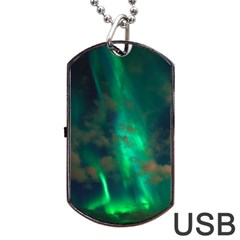 Northern Lights Plasma Sky Dog Tag Usb Flash (one Side) by BangZart