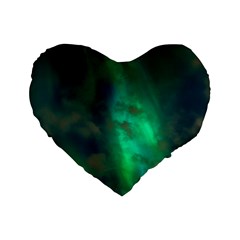 Northern Lights Plasma Sky Standard 16  Premium Heart Shape Cushions by BangZart