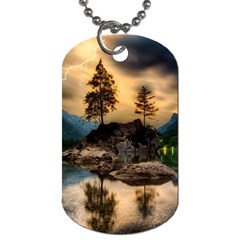 Sunset Dusk Sky Clouds Lightning Dog Tag (one Side) by BangZart