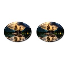 Sunset Dusk Sky Clouds Lightning Cufflinks (oval) by BangZart