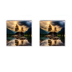 Sunset Dusk Sky Clouds Lightning Cufflinks (square) by BangZart