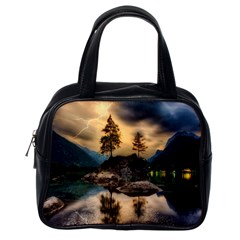 Sunset Dusk Sky Clouds Lightning Classic Handbags (one Side) by BangZart