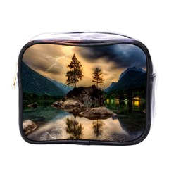 Sunset Dusk Sky Clouds Lightning Mini Toiletries Bags by BangZart