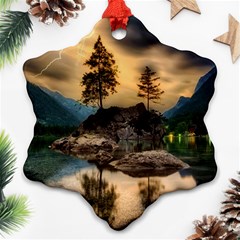 Sunset Dusk Sky Clouds Lightning Ornament (snowflake) by BangZart