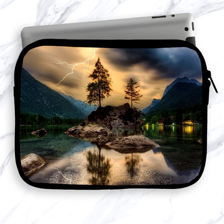 Sunset Dusk Sky Clouds Lightning Apple iPad 2/3/4 Zipper Cases