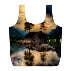 Sunset Dusk Sky Clouds Lightning Full Print Recycle Bags (l)  by BangZart