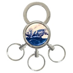 Antarctica Mountains Sunrise Snow 3-ring Key Chains by BangZart