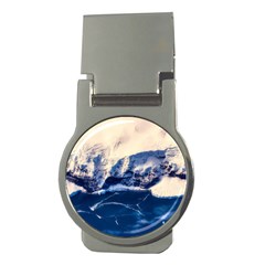 Antarctica Mountains Sunrise Snow Money Clips (round)  by BangZart