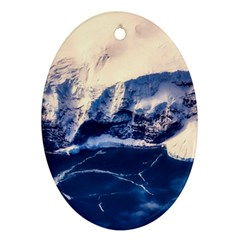 Antarctica Mountains Sunrise Snow Oval Ornament (two Sides) by BangZart