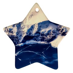 Antarctica Mountains Sunrise Snow Star Ornament (two Sides) by BangZart