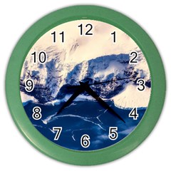 Antarctica Mountains Sunrise Snow Color Wall Clocks by BangZart