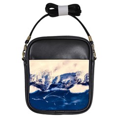 Antarctica Mountains Sunrise Snow Girls Sling Bags by BangZart