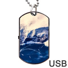 Antarctica Mountains Sunrise Snow Dog Tag Usb Flash (one Side) by BangZart