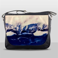 Antarctica Mountains Sunrise Snow Messenger Bags by BangZart