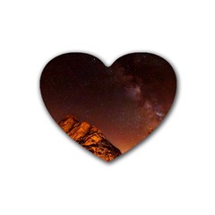 Italy Night Evening Stars Rubber Coaster (heart)  by BangZart