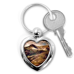 Iceland Mountains Sky Clouds Key Chains (heart)  by BangZart