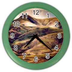 Iceland Mountains Sky Clouds Color Wall Clocks by BangZart