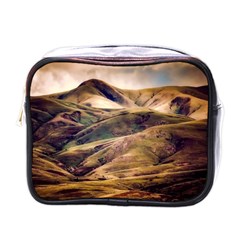 Iceland Mountains Sky Clouds Mini Toiletries Bags by BangZart