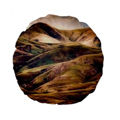 Iceland Mountains Sky Clouds Standard 15  Premium Round Cushions by BangZart