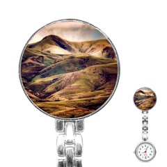 Iceland Mountains Sky Clouds Stainless Steel Nurses Watch by BangZart