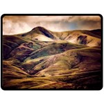 Iceland Mountains Sky Clouds Double Sided Fleece Blanket (Large)  80 x60  Blanket Back