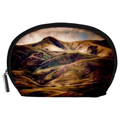 Iceland Mountains Sky Clouds Accessory Pouches (large)  by BangZart