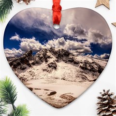 Italy Landscape Mountains Winter Heart Ornament (two Sides) by BangZart