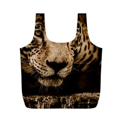 Jaguar Water Stalking Eyes Full Print Recycle Bags (m)  by BangZart