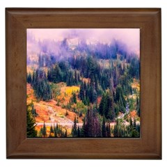 Landscape Fog Mist Haze Forest Framed Tiles by BangZart