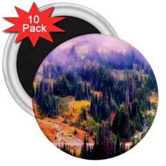 Landscape Fog Mist Haze Forest 3  Magnets (10 Pack)  by BangZart