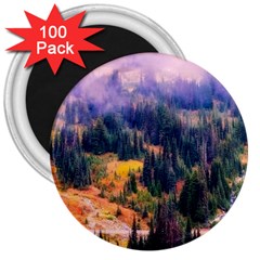 Landscape Fog Mist Haze Forest 3  Magnets (100 Pack) by BangZart