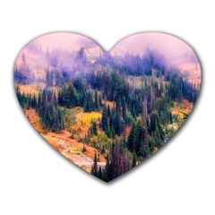 Landscape Fog Mist Haze Forest Heart Mousepads by BangZart